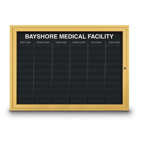 UNITED VISUAL PRODUCTS Outdoor Enclosed Combo Board, 72"x36", Satin Frame/Grey & Apricot UVCB7236OD-GREY-APRICOT